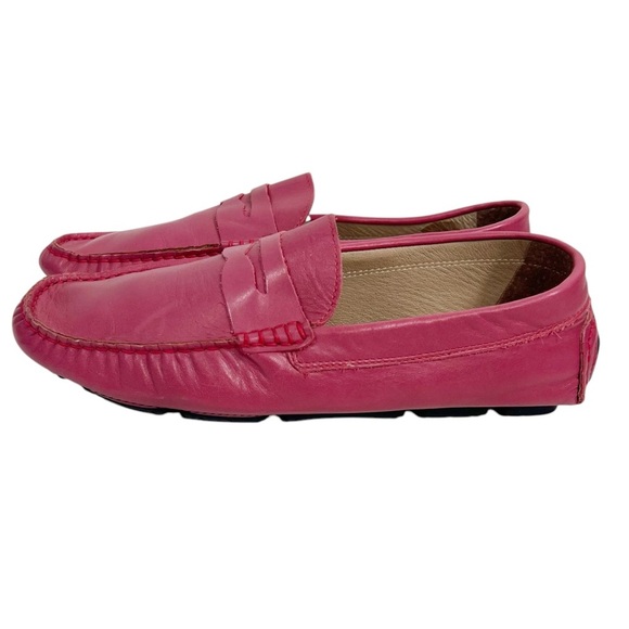 MONZA Italian Men's Pink Soft Leather Driving Loafer Rubber Treads Size 10 - Picture 2 of 7